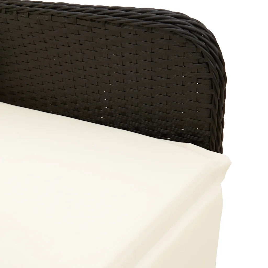 Set BistrÃ² da Giardino 5 pz con Cuscini in Polyrattan Nero