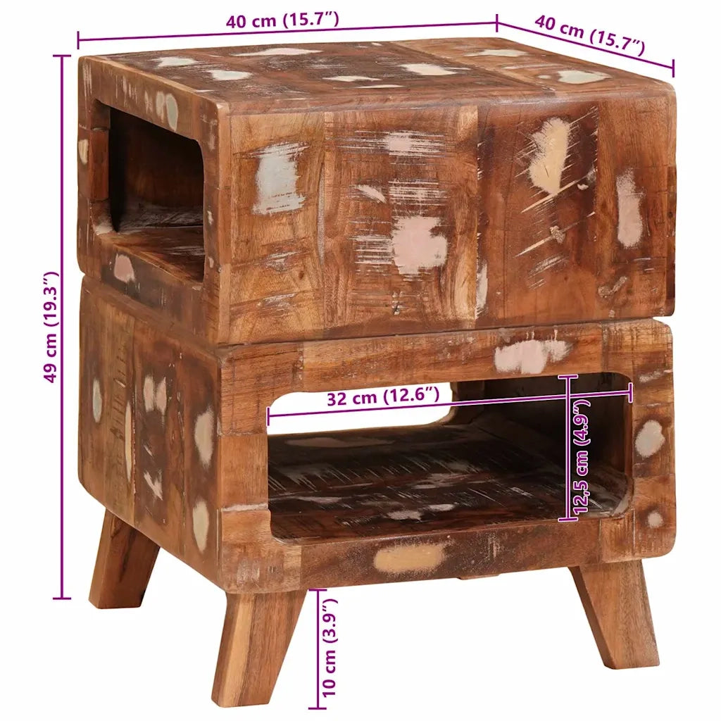 vidaXL Tavoli da Fine Multicolore legno massello di riciclo