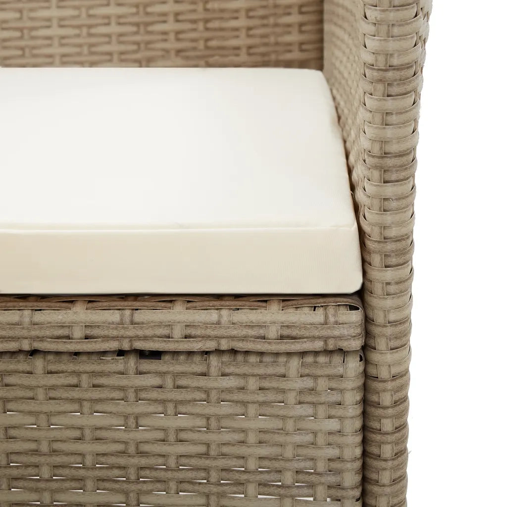 Sedie da Esterno 2 pz con Cuscini in Polyrattan Beige 46063