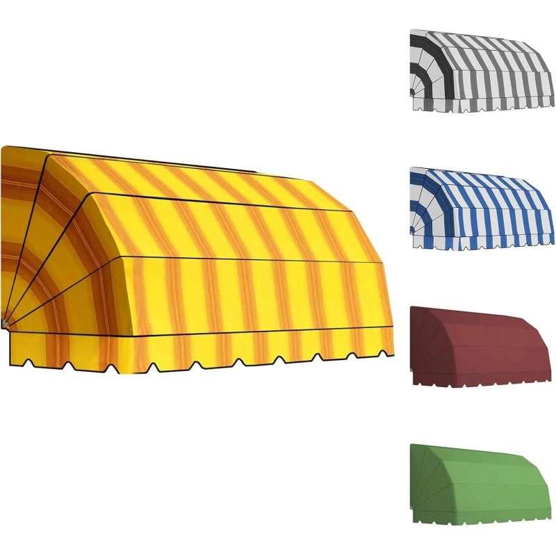 Tenda Sole Cappottina 4 Raggi, Telo PVC Giallo, Larghezza 3 x Sporgenza 1, UV-Resistente, Impermeabile - Giardino, Balcone