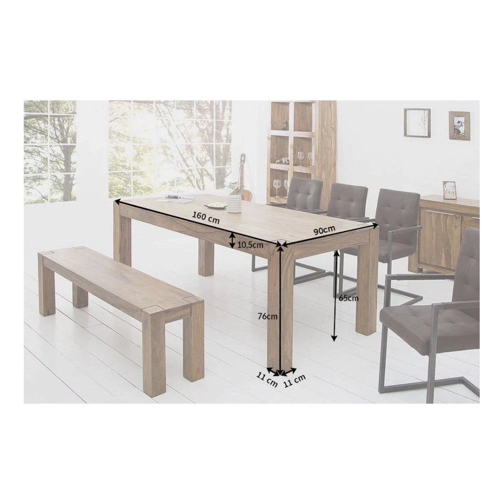 Tavolo da pranzo ORBO 160 cm – Tavolo in legno massiccio di Sheesham verniciato