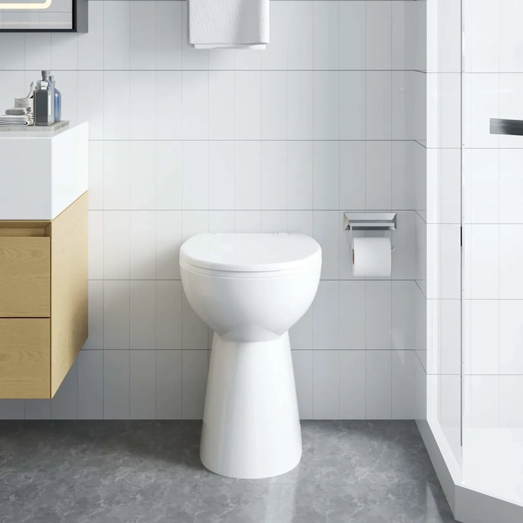 WC Senza Brida 7 cm Altezza Extra Chiusura Rallentata Ceramica Bianca 145779
