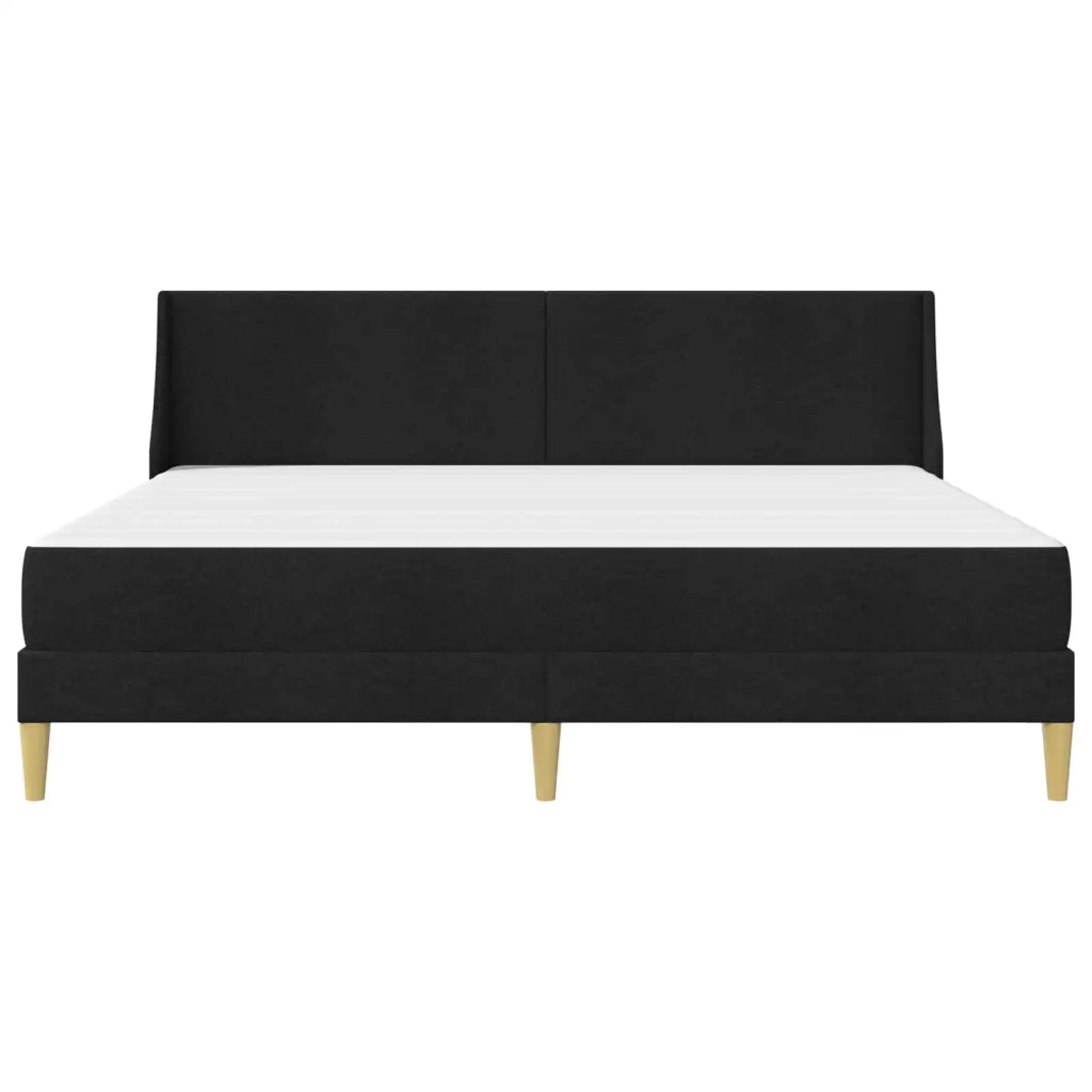 Struttura letto con materasso Nero 180 x 200 cm Poliestere