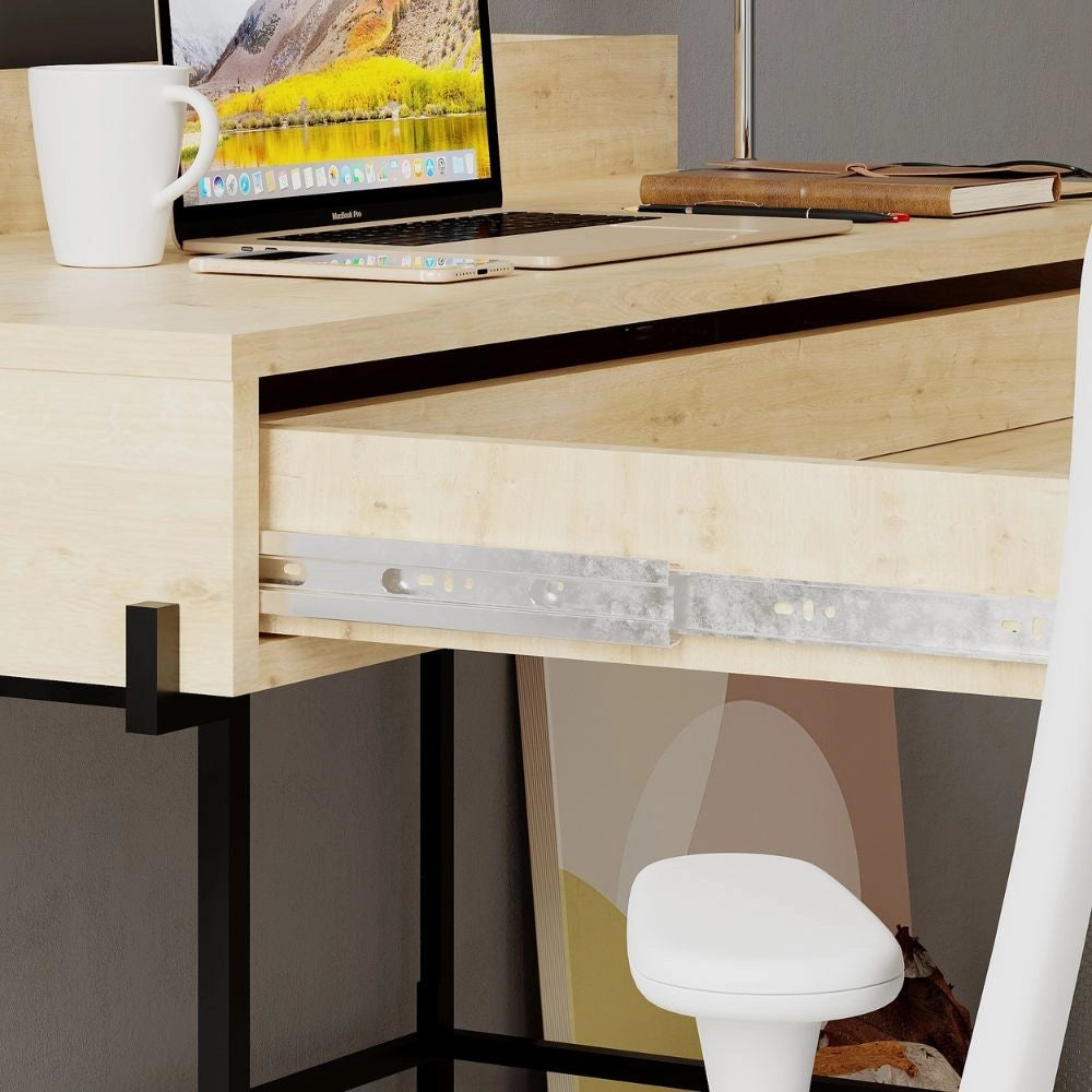 Scrivania con Cassetto 101x60x110 cm in MDF Leila Rovere Antracite