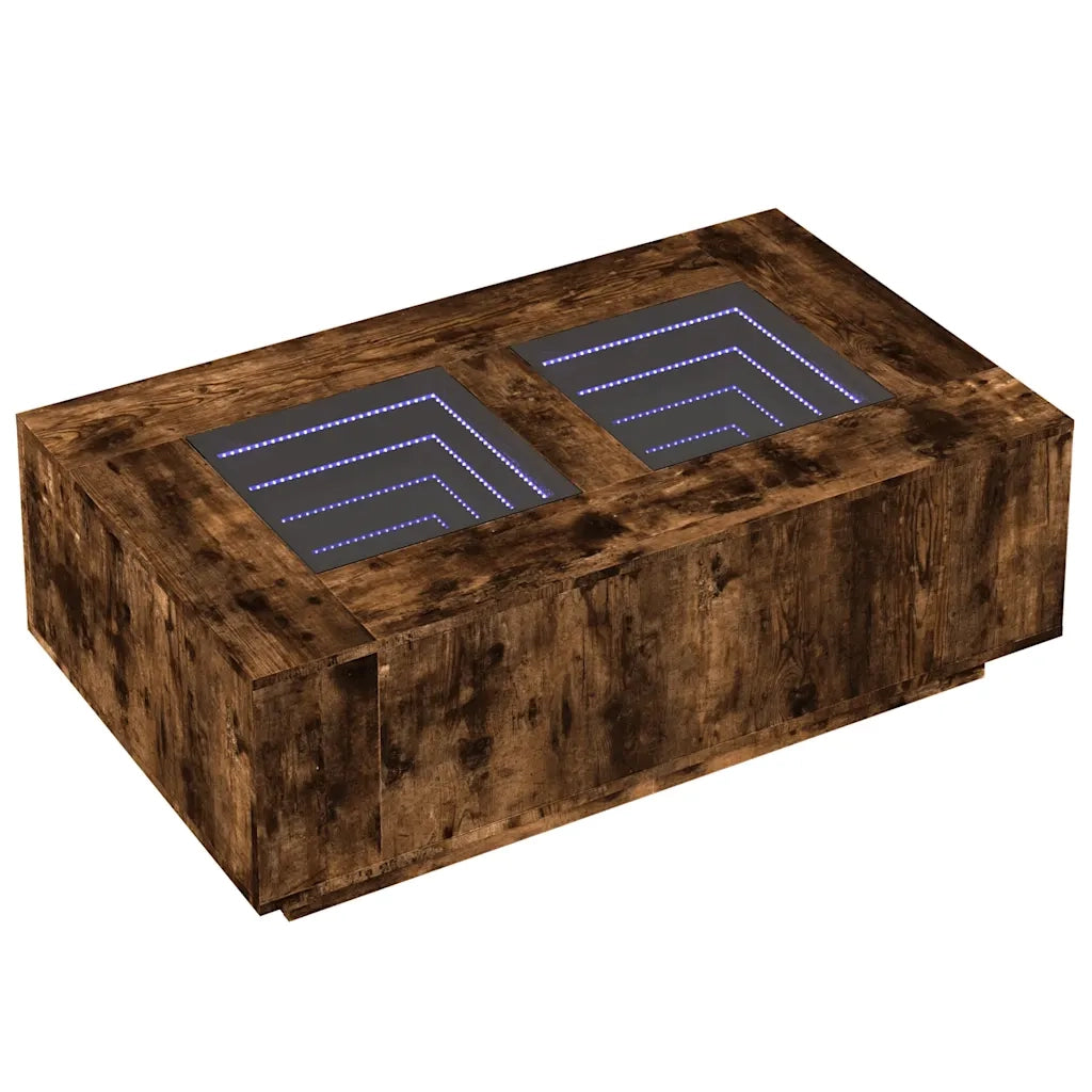 Tavolino da salotto | Tavolino da caff¨¨ | Tavolino da Soggiorno con LED Infinity Rovere Fumo 116x69x40 cm