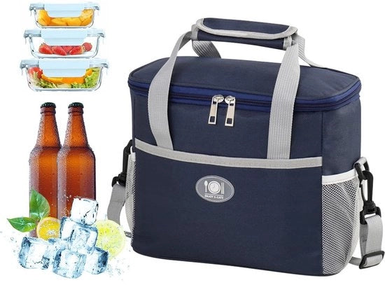 Analisatore di temperatura portatile, 16 l, borsa picnic, grande borsa termica con cinturino regolabile, borsa isolante per pasti, valigetta portatile, analizzatore di temperatura isoterma, per campeggio, viaggi, grilling