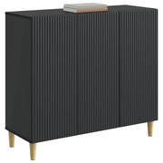 Credenza | Madia | Buffet da pranzo | Armadio da pranzo Nero 89 x 34,5 x 80 cm Legno ingegnerizzato