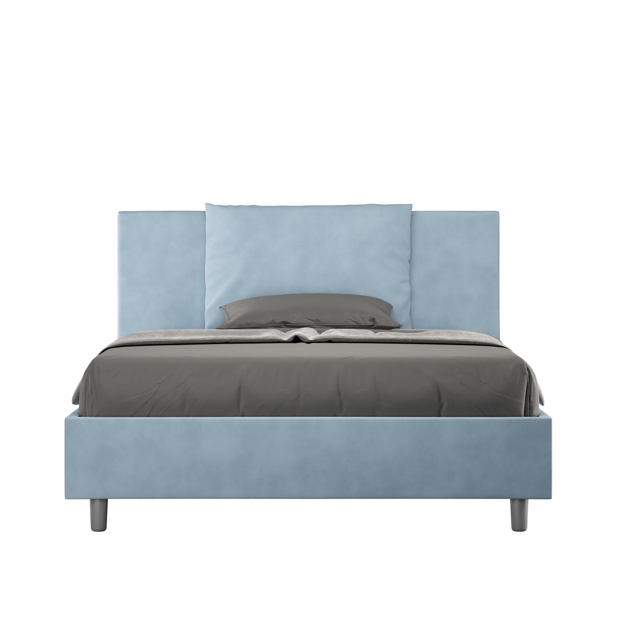 Letto Matrimoniale Francese 140x210 cm con Rete Antea Azzurro