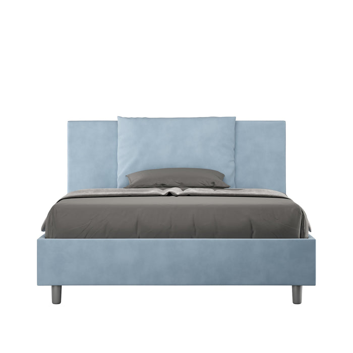 Letto Matrimoniale Francese 150x210 cm con Rete Antea Azzurro