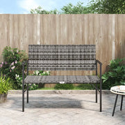 Panca da Giardino a 2 Posti-Sgabello-Panca da esterno in Polyrattan Grigio