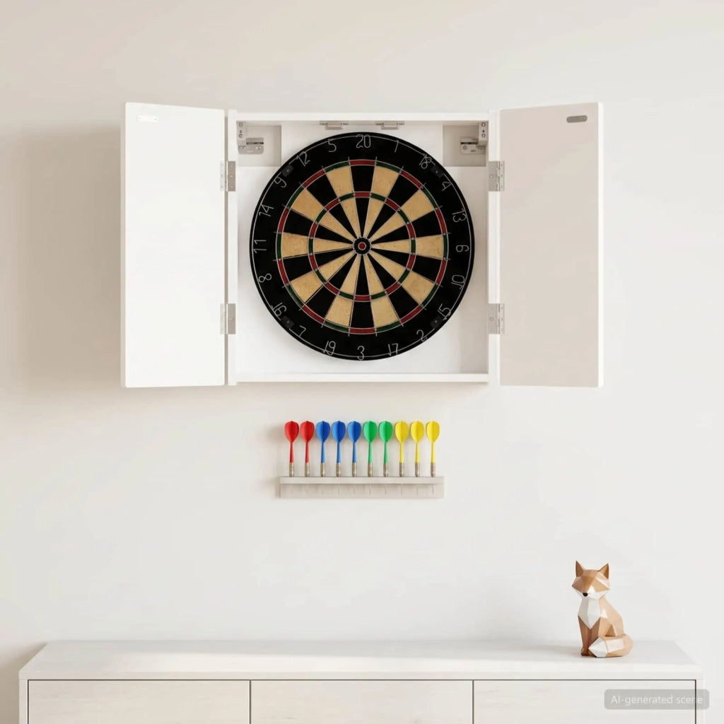 Armadio per Dartboard ARNHEM Bianco Lucido Legno ingegnerizzato 896669