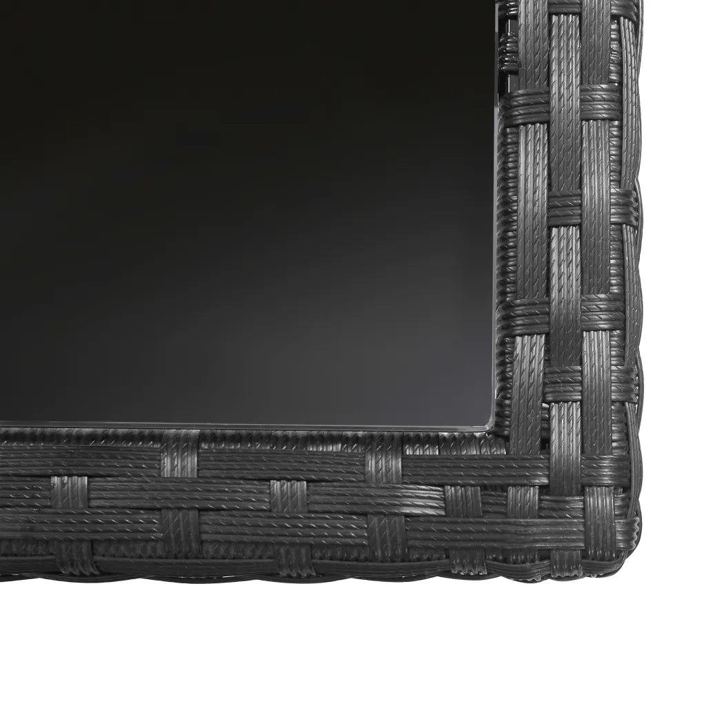 Set da Pranzo da Giardino 9 pz con Cuscini in Polyrattan Nero 46373