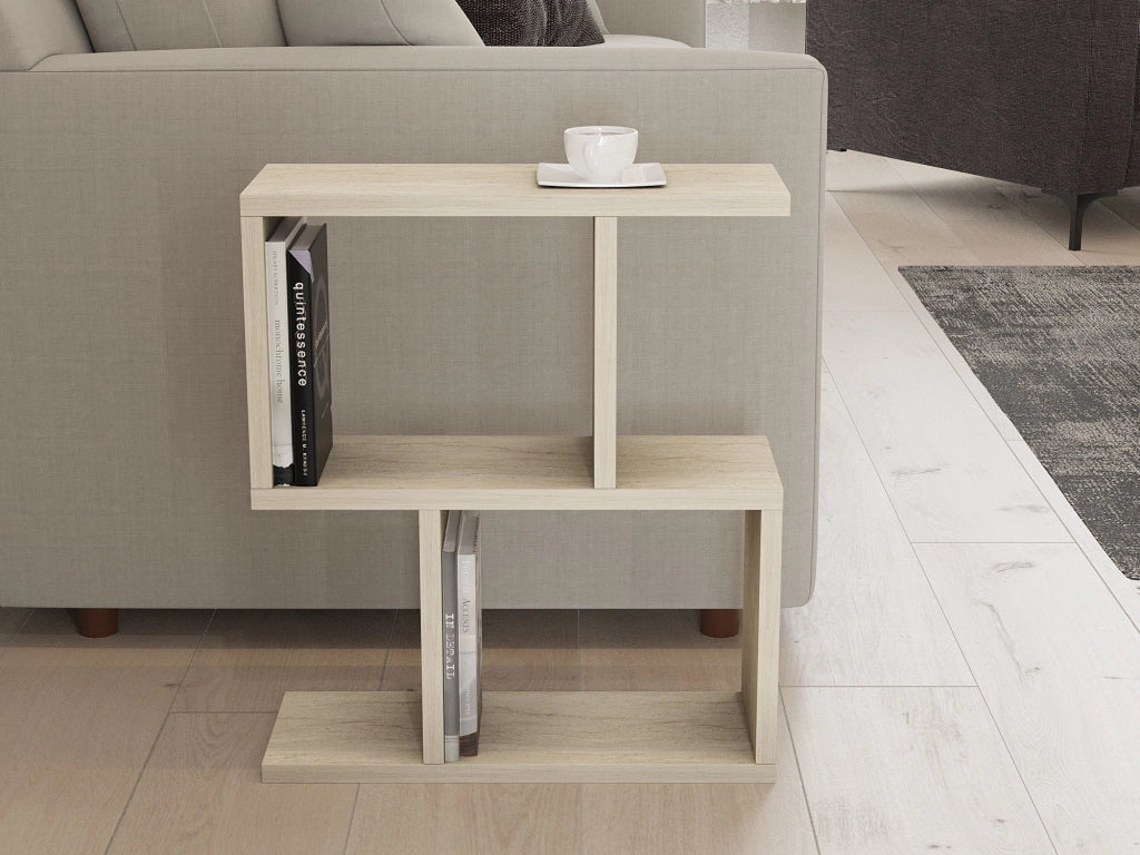 Tarzo, Tavolino da Salotto 2 Vani, 45x17x51h cm Bianco Marmo