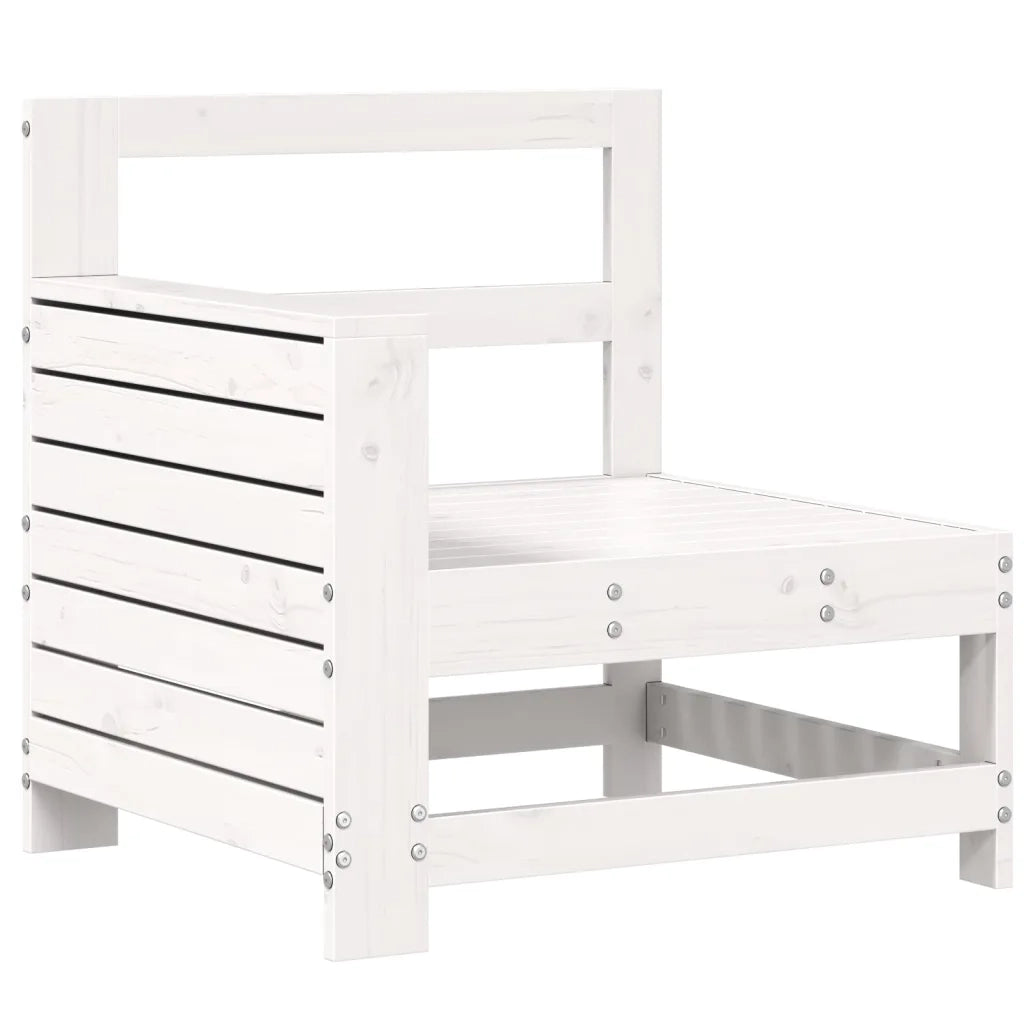 Set Divani da Giardino 11 pz Bianco in Legno Massello di Pino