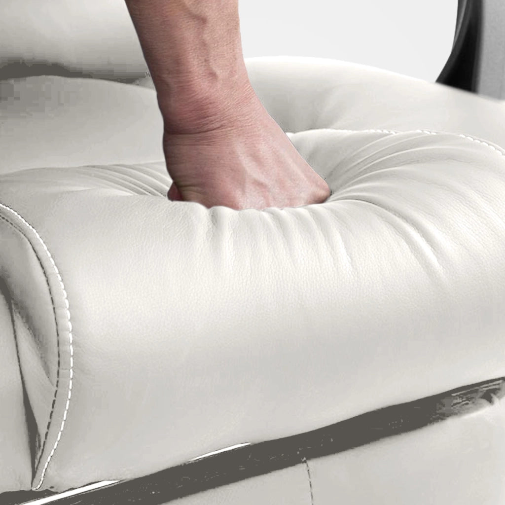 Sedia da ufficio Pacific con funzione massaggio in similpelle bianco