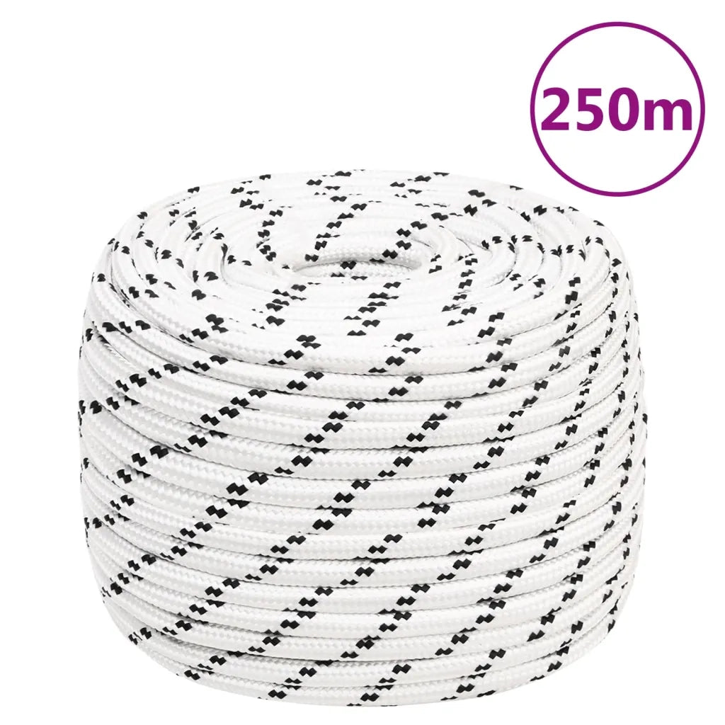 Corda Intrecciata per Barca Bianca 14 mm x 250 m Poliestere 152782