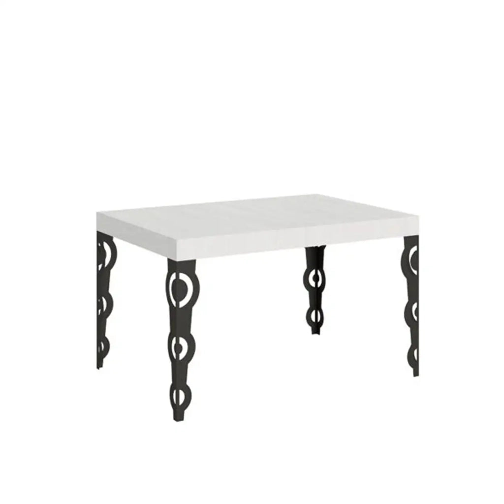 Tavolo allungabile 130/234x90 cm Karamay colore bianco frassino gambe antracite