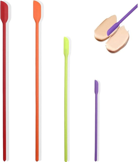 Set di 4 schegge in silicone - per make-up e cucina - inclusi 3 misure (arancione/verde/rosso/viola)