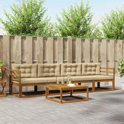 Set di divani da esterno con cuscino 5 pcs Naturale e Beige