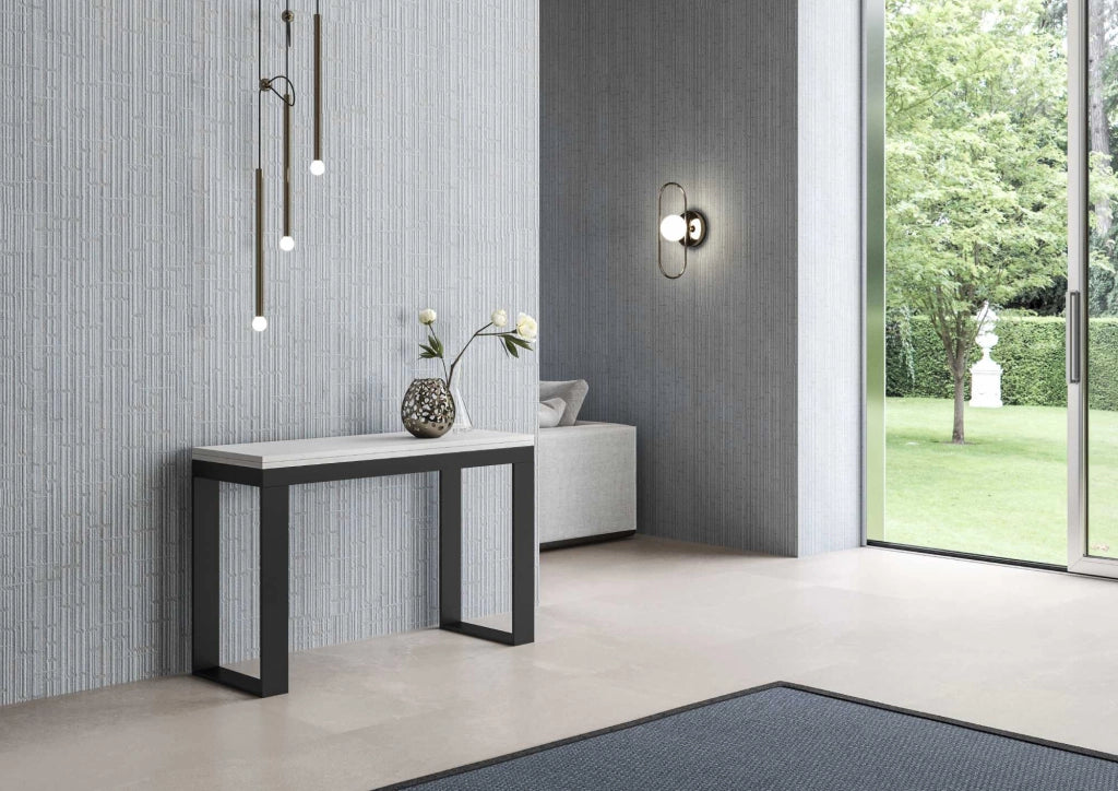 Tavolo Salvaspazio Allungabile 120x45/90x80/78 cm Tecno Double Bianco Frassino