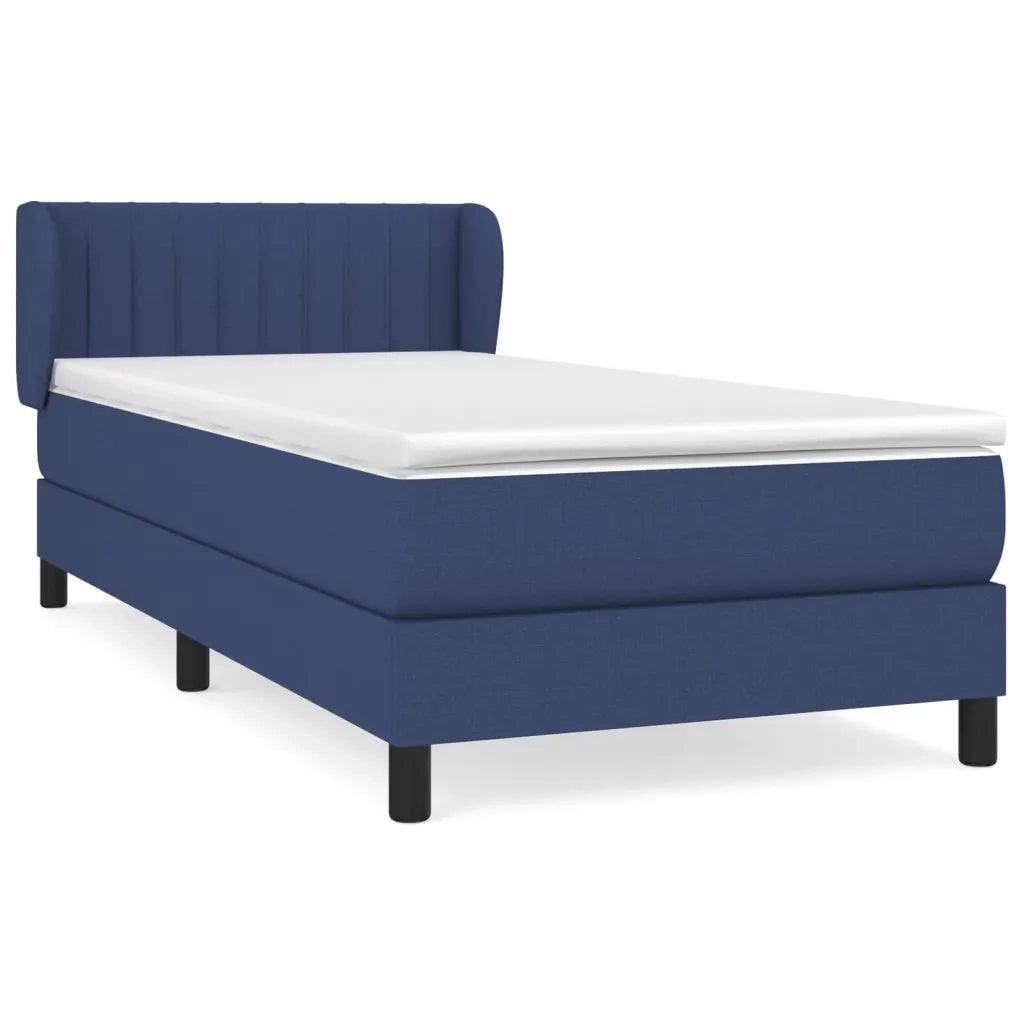 Giroletto a Molle con Materasso-Struttura Letto Blu 90x190 cm in Tessuto 425107