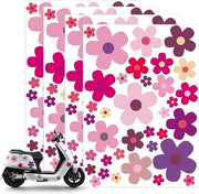 Set di adesivi 4 pezzi, 140 fiori estate viola, adesivi per bicicletta, decorazione auto e casa.