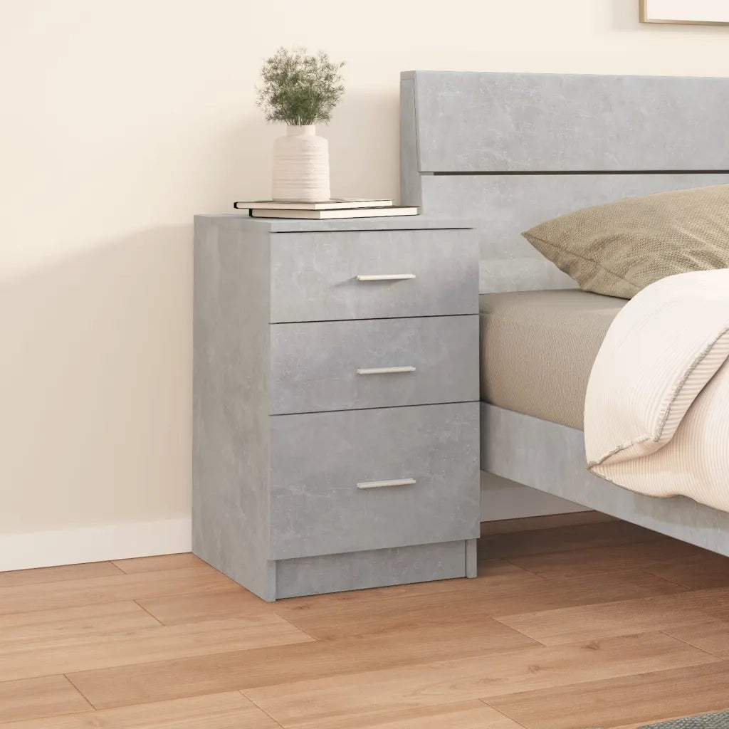Comodino Grigio Cemento 40x40x63 cm in Legno Multistrato cod mxl 30998