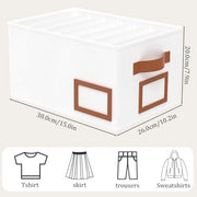 Set di 3 contenitori pieghevoli per organizzazione abbigliamento, bianco