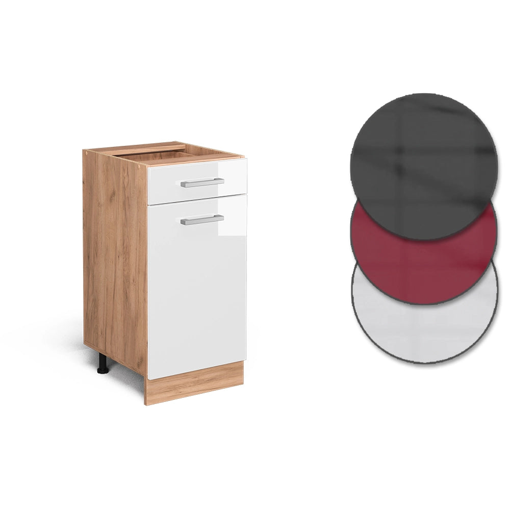 Vicco Mobiletto base per cucina Bianco lucido 40 cm senza piano di lavoro