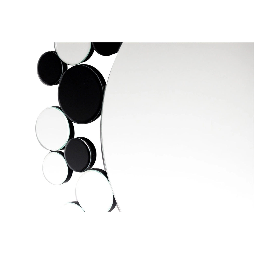 Specchio da parete Bubble tondo decorativo nero e argento