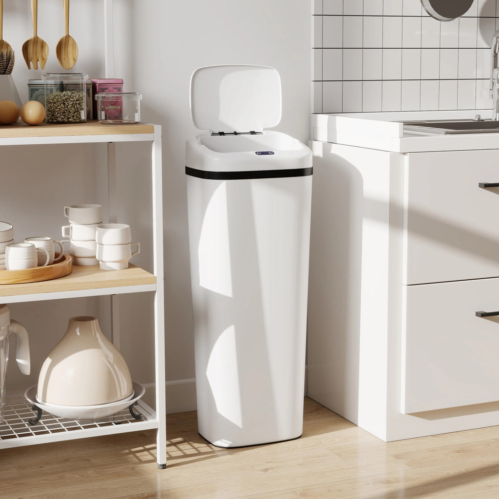 Pattumiera con Sensore a Infrarossi da 50L con 2 Modalità di Apertura Superficie Anti-impronte in Acciaio Inox e ABS