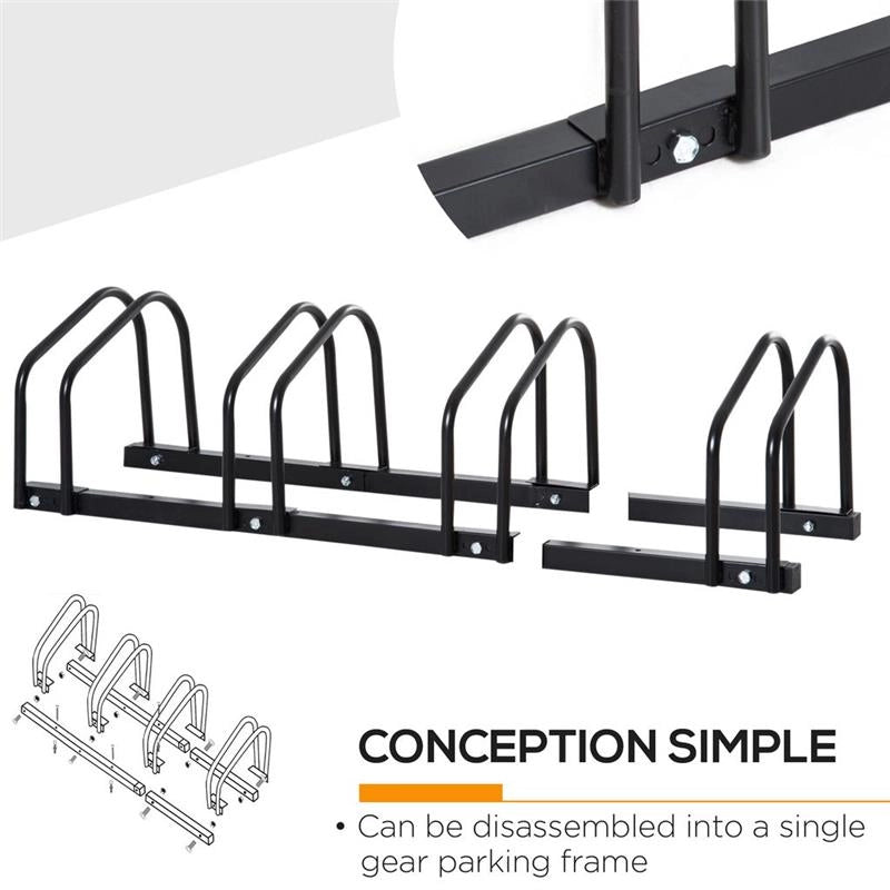RASTRELLIERA PORTABICICLETTE PARCHEGGIO PER 4 BICICLETTE IN ACCIAIO 110X33X27 CM