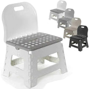 Trade Shop - Sgabello Multiuso Salvaspazio Pieghevole Sedia Con Schienale Colori Assortiti -