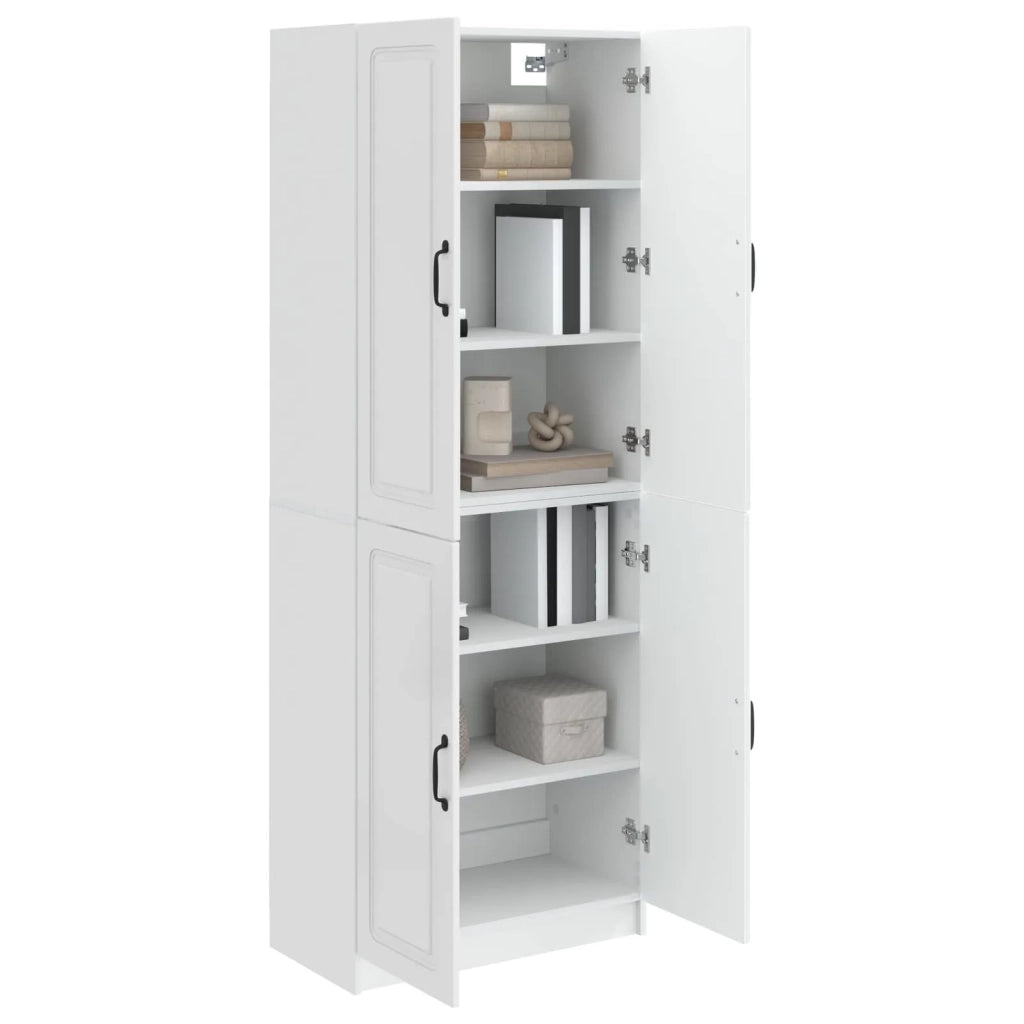 Set di armadi 2 pcs Bianco Lucido Legno ingegnerizzato
