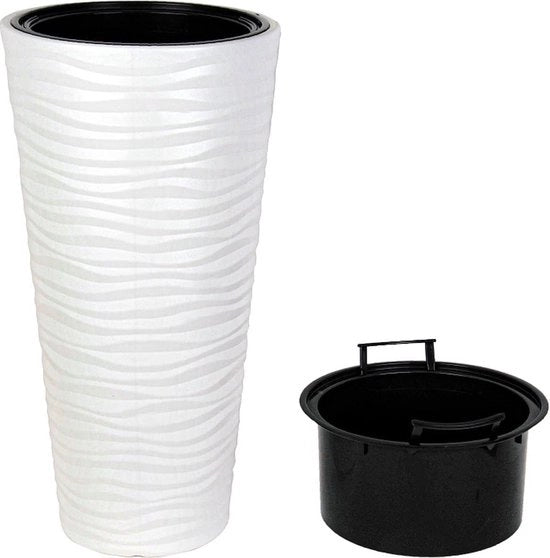 Vaso di fiori lungo S - Vaso d'oro 57 cm - Vaso per piante per interni ed esterni - Vaso decorativo beige