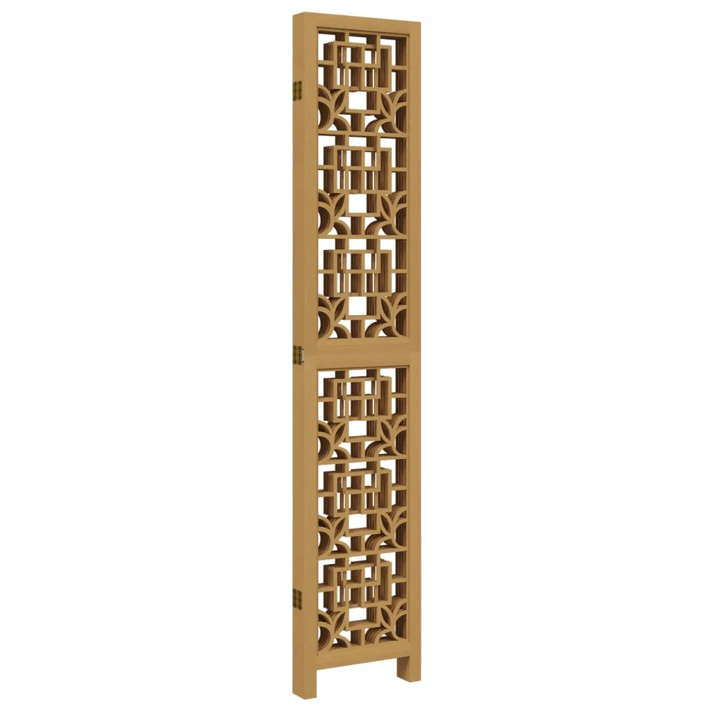 Divisorio Ambienti | Divider per stanze | Paravento 5 Pannelli Marrone Legno Massello Paulownia