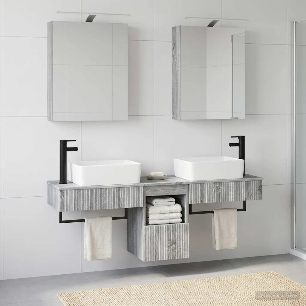 Set di Armadi da Bagno 5 pcs Sonoma grigio 50 x 14,5 x 70 cm 3406316