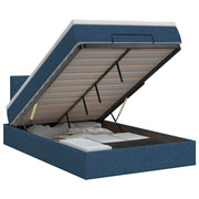 Letto ottomano con materasso Blu 120 x 200 cm Tessuto 3456405