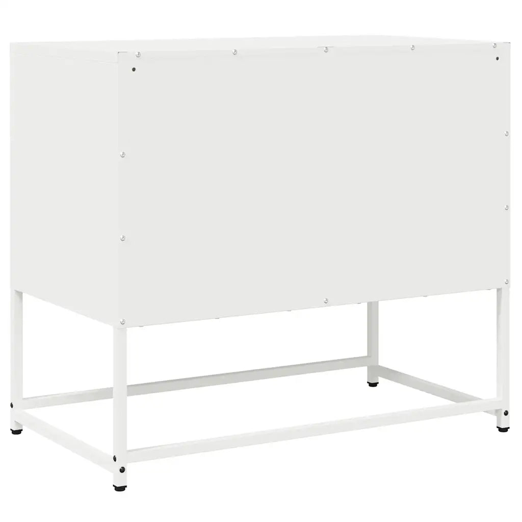 Mobile TV Bianco 68x39x60,5 cm in Acciaio Laminato a Freddo 853337