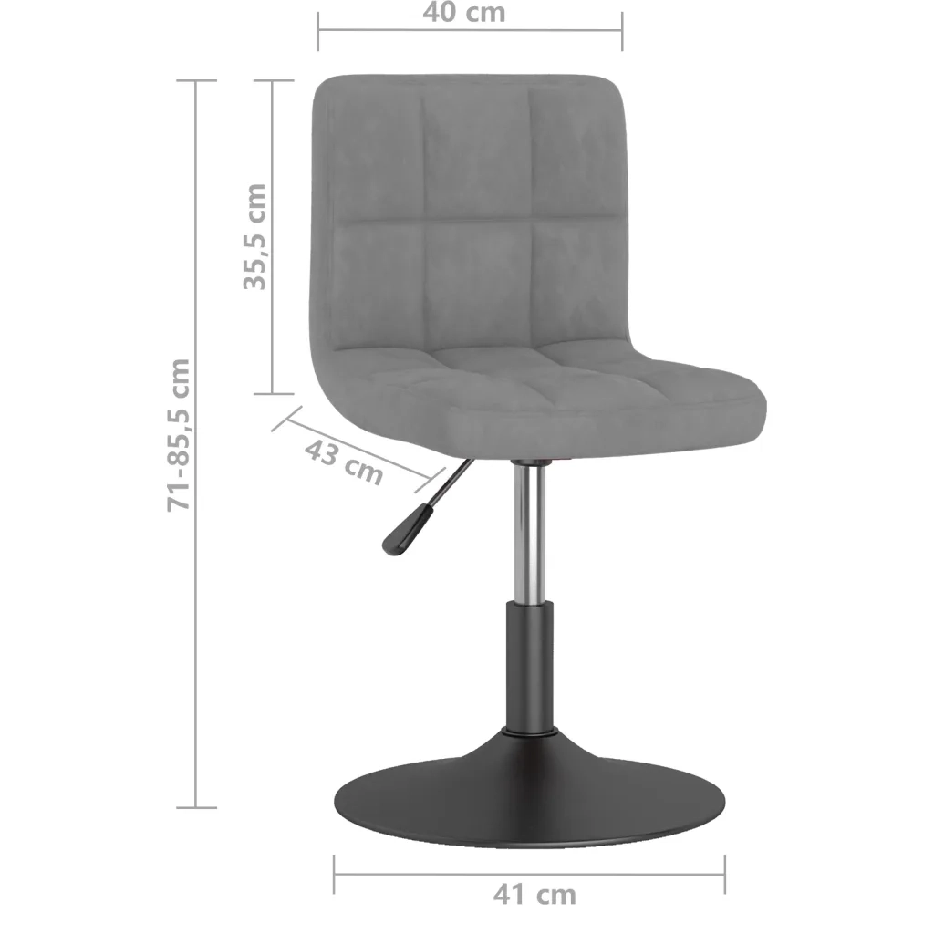Sedie da Pranzo Girevoli 2 pz Grigio Chiaro in Velluto 334263