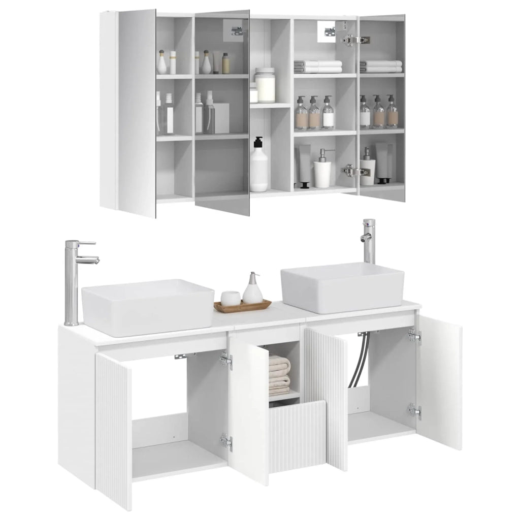 Set di Armadi da Bagno 4 pcs Bianco Legno ingegnerizzato 3406423