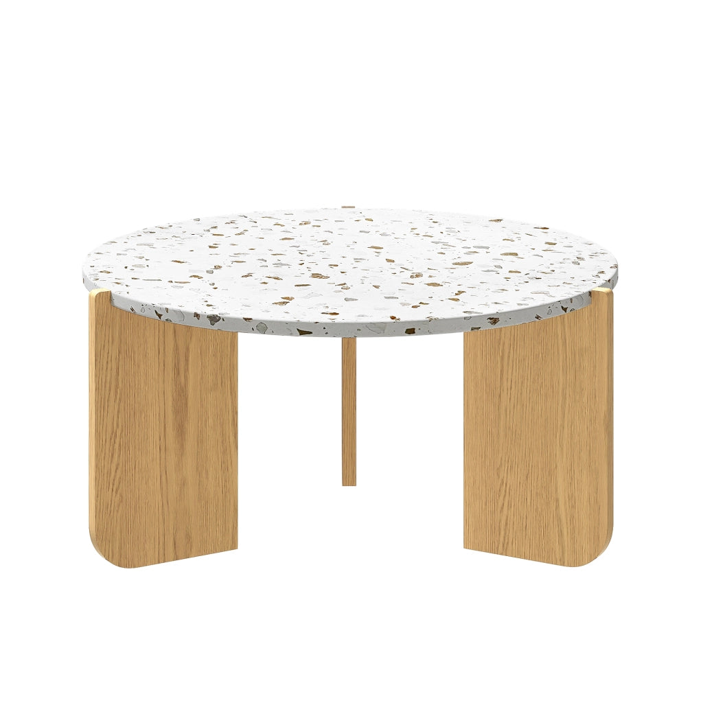 Tavolini bassi impilabili a nido in MDF, set da 2, con piano decorato e uso versatile per soggiorno e balcone