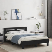 Giroletto con Testiera e LED Nero 120x200 cmcod mxl 133996