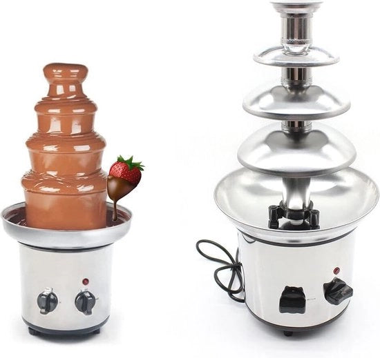 Fontana di Cioccolato per Bambini - 4 Livelli Acciaio Inossidabile, Torre di Fusione e Macchina a Cascata