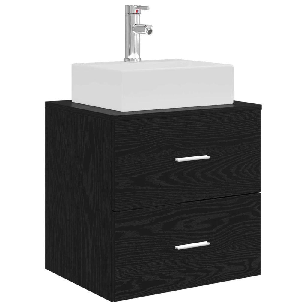 Set di mobili per il bagno 4 pcs Rovere Nero 3406824