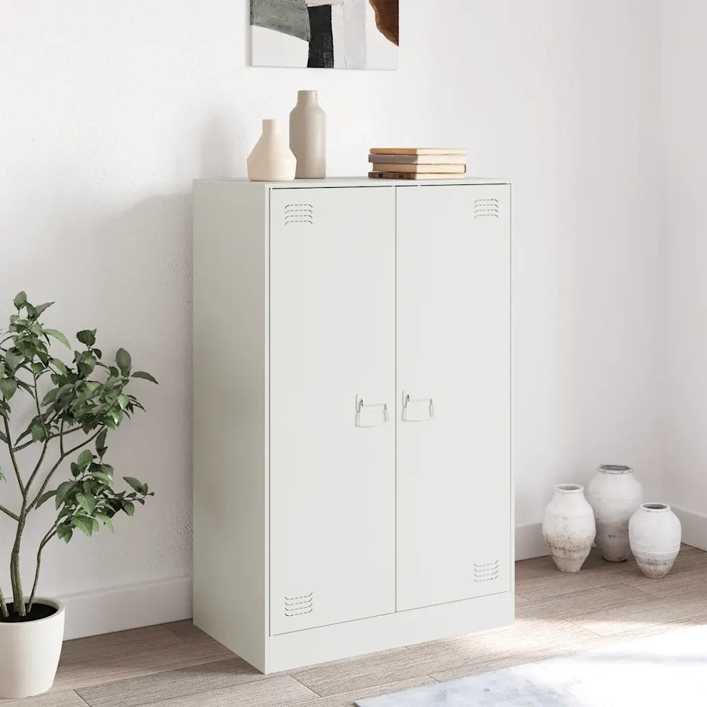 Credenza-Buffet-Armadio da cucina Bianca 67x39x107 cm in Acciaio 229931