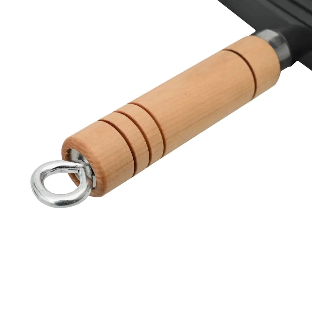 Padella Tegame Griglia in Ghisa con Manico in Legno 20x20 cm CFW5799372