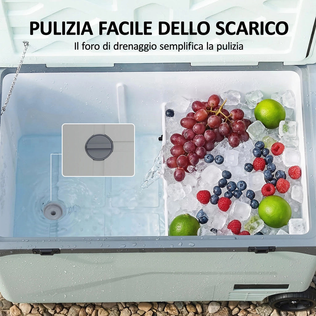 Frigorifero Portatile 72,6x42,2x50 cm Capacità 42,5L a Compressore con Controllo App Verde
