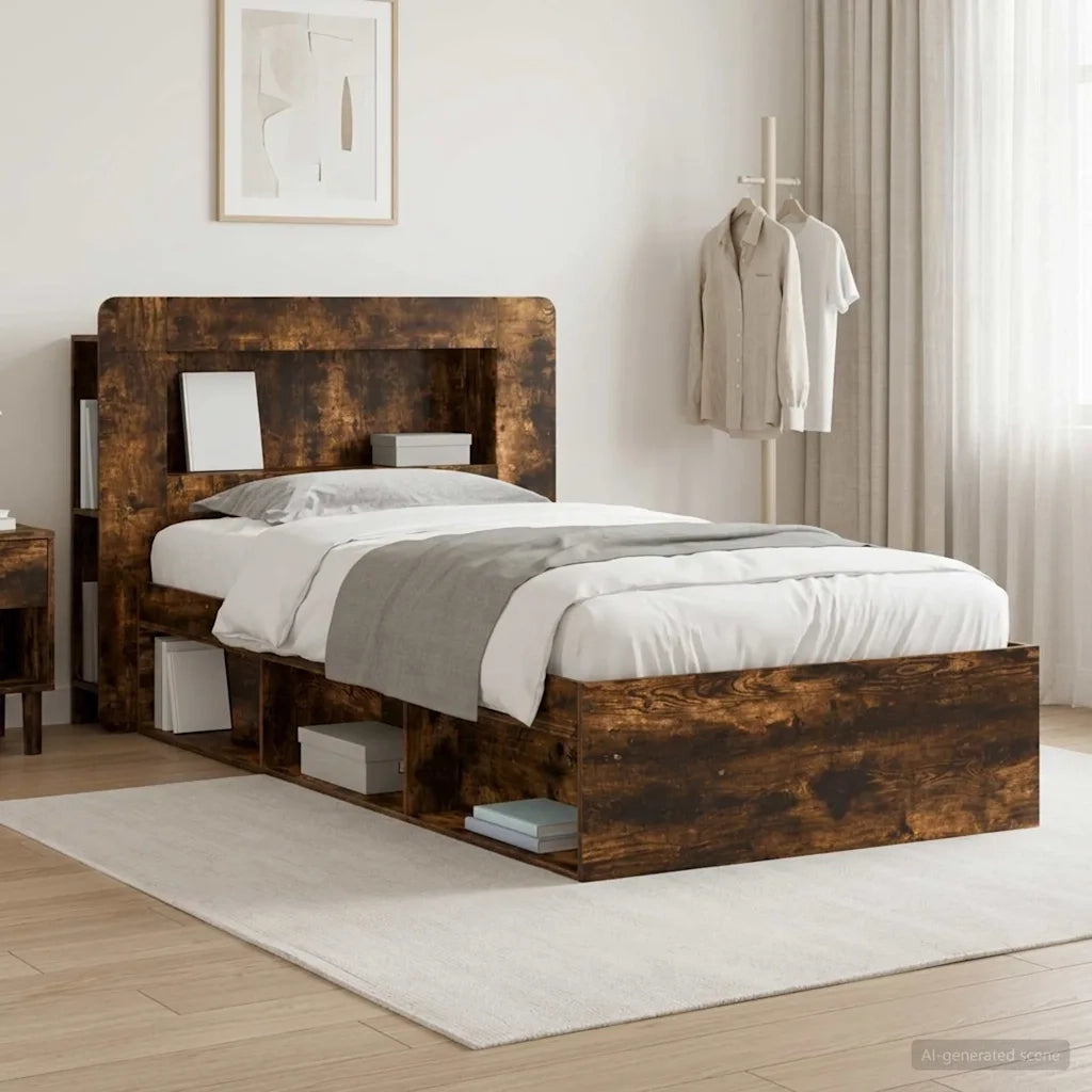 Telaio del letto con storage Rovere Fumo 90 x 190 cm 3433443