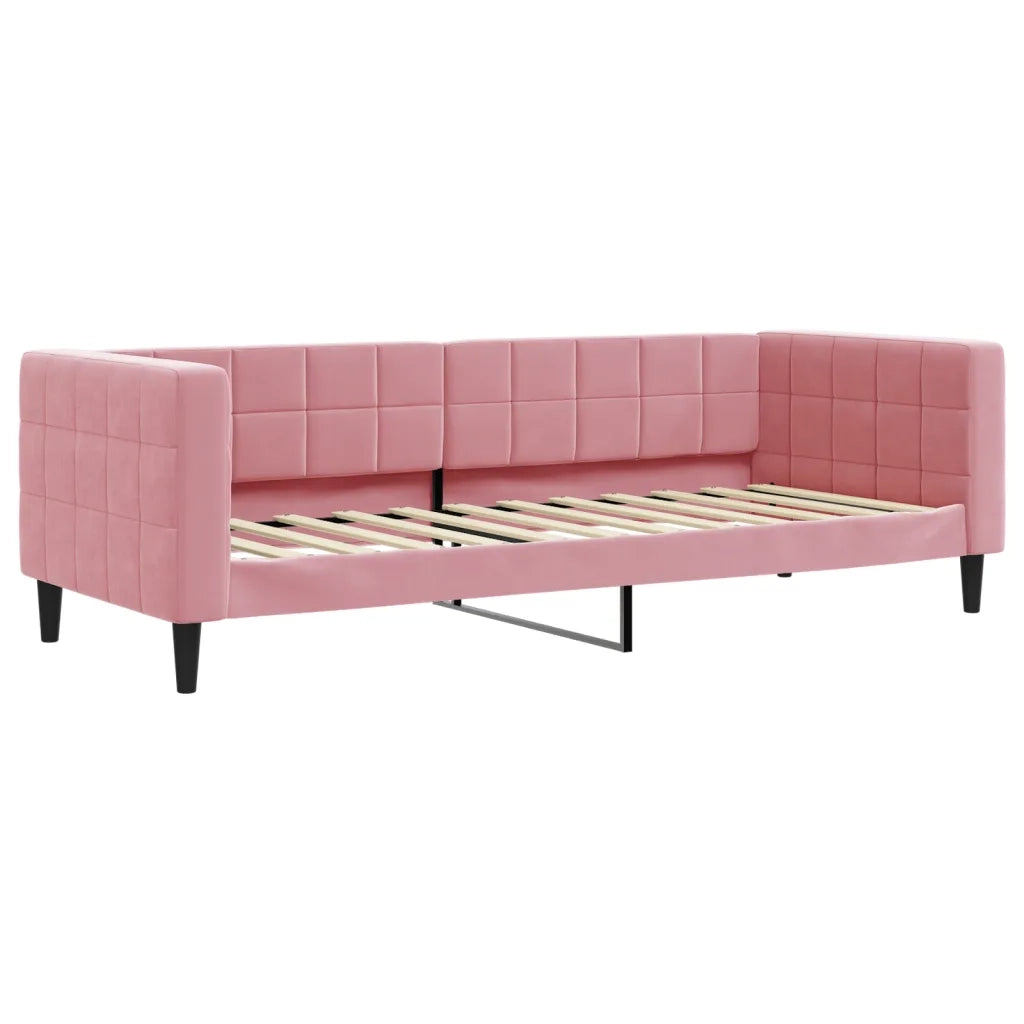 Divano Letto con Materasso-Sofa Letto-Daybed Rosa 80x200 cm in Velluto 562221